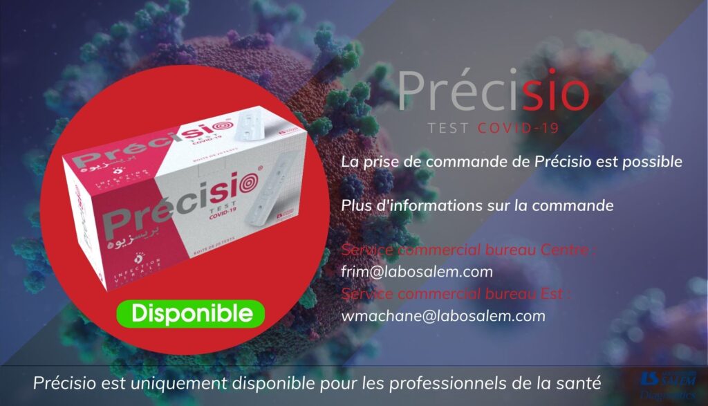 précisio, test covid19, prise de commande precisio, précisio laboratoires salem diagnostics, laboratoires salem diagnostics, commande tests covid19, commande précisio, commande precisio, corona algerie, covid19 dz